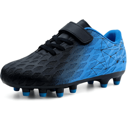 Children's soccer cleats designed for enhanced ball control and grip, featuring a durable construction suitable for firm ground play, perfect for young athletes. 1