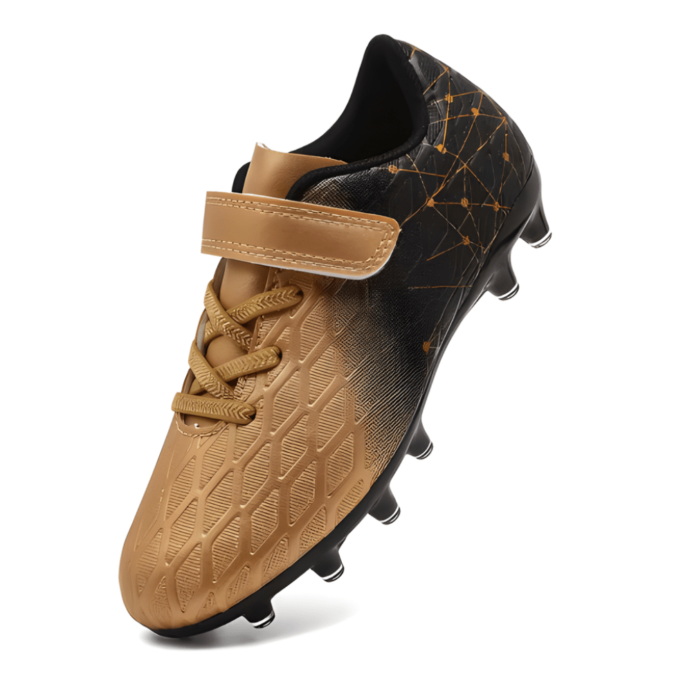 Children's soccer cleats designed for enhanced ball control and grip, featuring a durable construction suitable for firm ground play, perfect for young athletes. 8