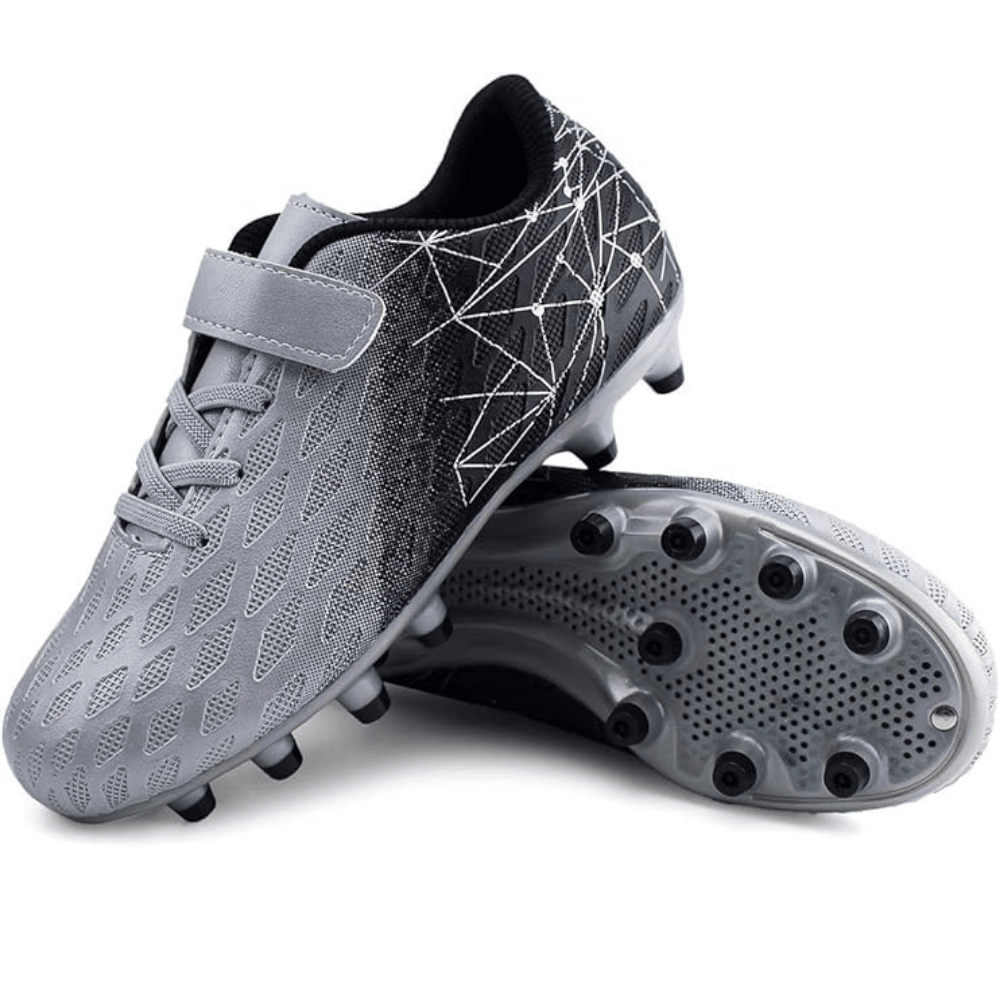 Children's soccer cleats designed for enhanced ball control and grip, featuring a durable construction suitable for firm ground play, perfect for young athletes. 3