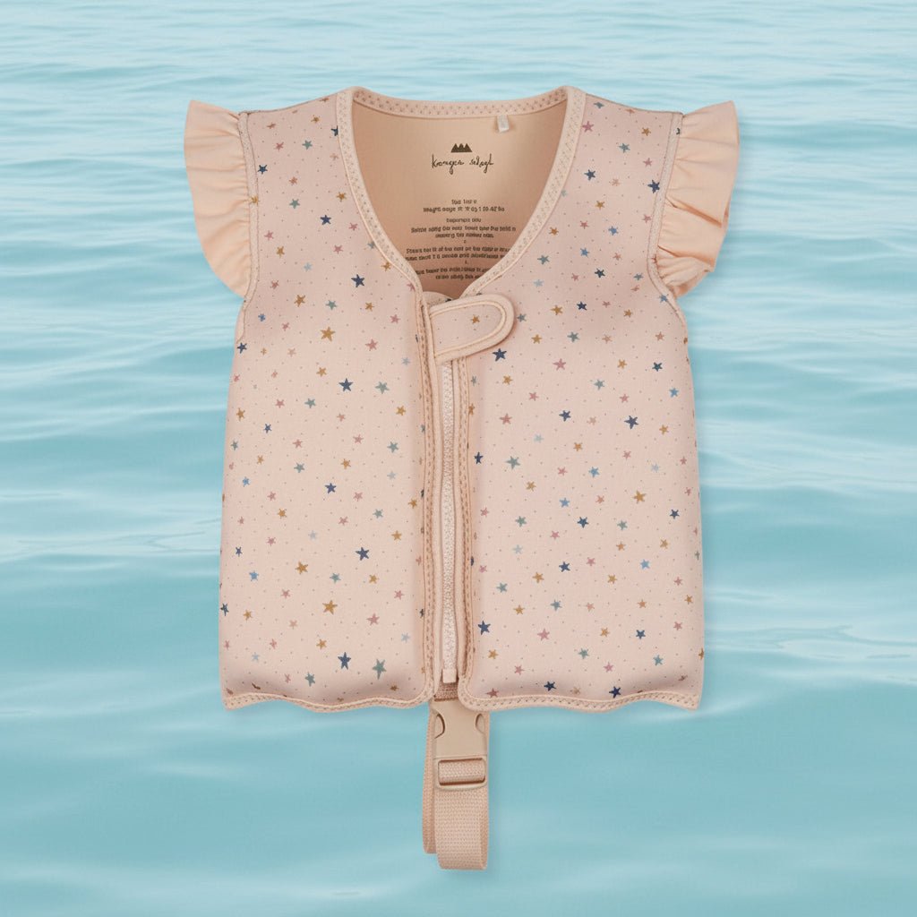 Children's Swim Vest with Adjustable Strap and Secure Closure, made of Neoprene and Polyester, designed for ages 2-5, providing safe float 4