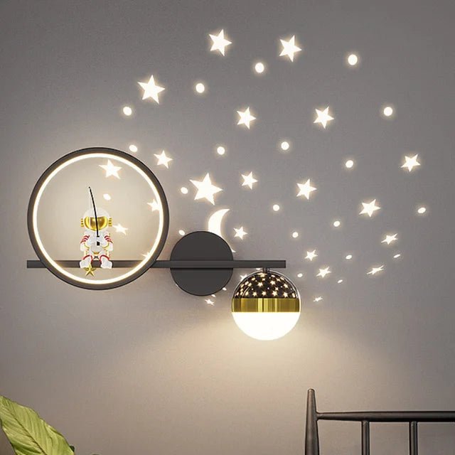 Children's wall lamp featuring soft lighting, designed for easy installation, made from safe materials suitable for nurseries and playrooms. 2