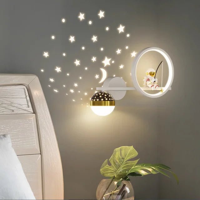 Children's wall lamp featuring soft lighting, designed for easy installation, made from safe materials suitable for nurseries and playrooms. 1
