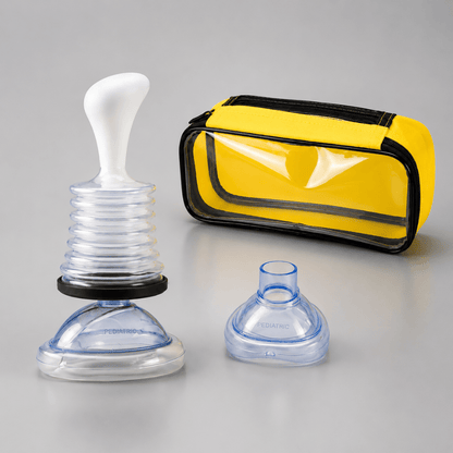 Choking Rescue Device with Manual Suction, portable first aid kit designed for home and travel emergencies, featuring compact design and easy-to-use suction mechanism. 5