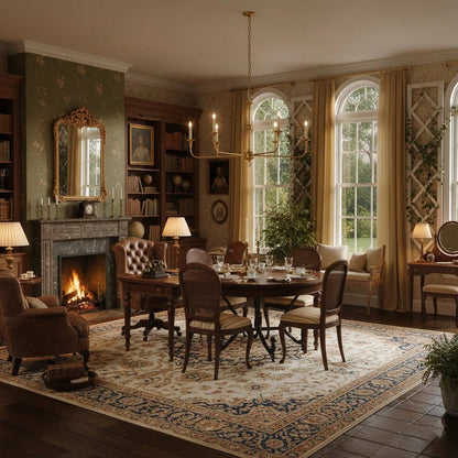 Classic chandelier light in antique brass with a candle-style design, featuring a flexible drop height, perfect for enhancing the elegance of dining rooms and entryways. 8
