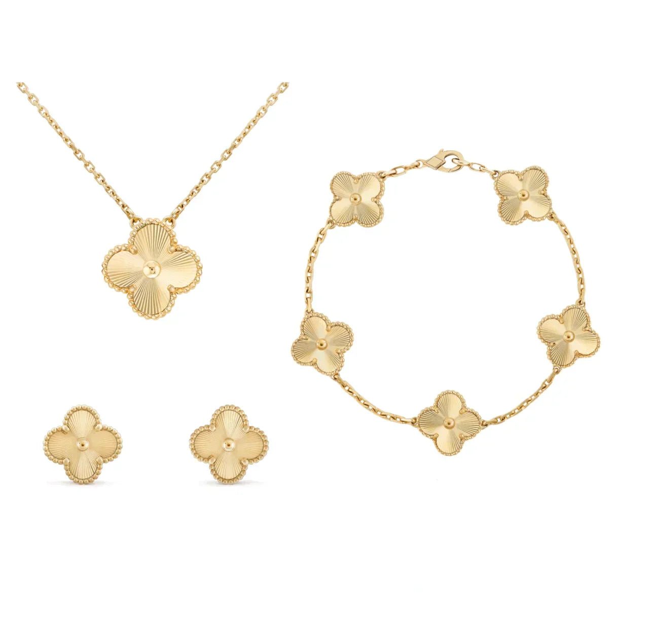 Clover jewelry set featuring an elegant design for modern women, crafted from durable metals and plastics, perfect for adding a stylish touch to any outfit. 4