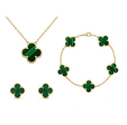 Clover jewelry set featuring an elegant design for modern women, crafted from durable metals and plastics, perfect for adding a stylish touch to any outfit. 5