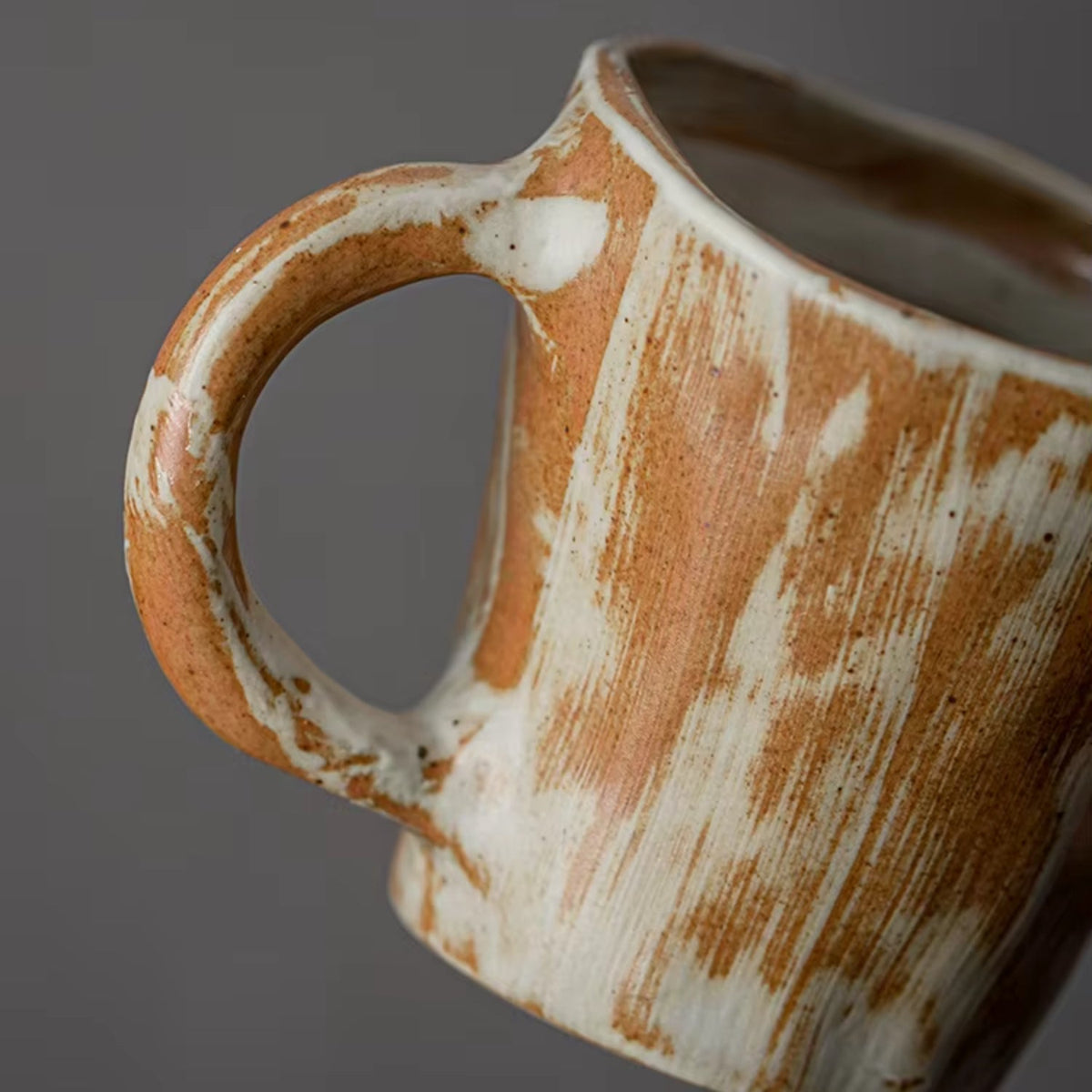 Handcrafted coffee stand featuring a ceramic dripper and a stylish wooden base, ideal for elegant pour-over brewing. 2