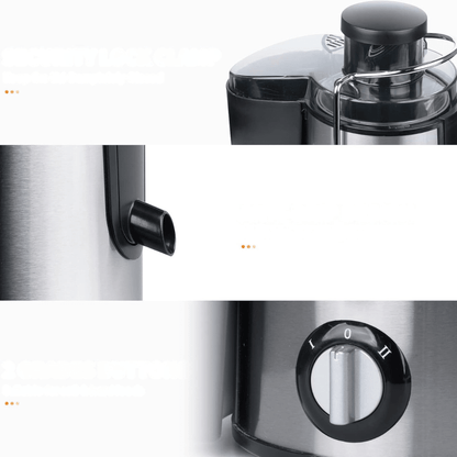 Cold Press Juicer Machine with 3-Speed Settings – Stainless Steel, High Juice Yield, Easy Clean