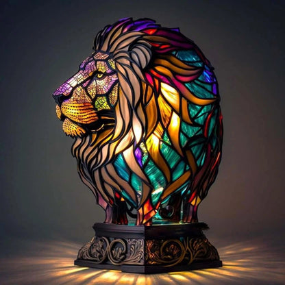 Colorful Animal Night Lamp featuring a beautiful stained glass design, perfect for creating a cozy home ambiance as a decorative night light. 5