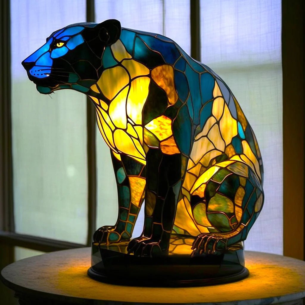 Colorful Animal Night Lamp featuring a beautiful stained glass design, perfect for creating a cozy home ambiance as a decorative night light. 14