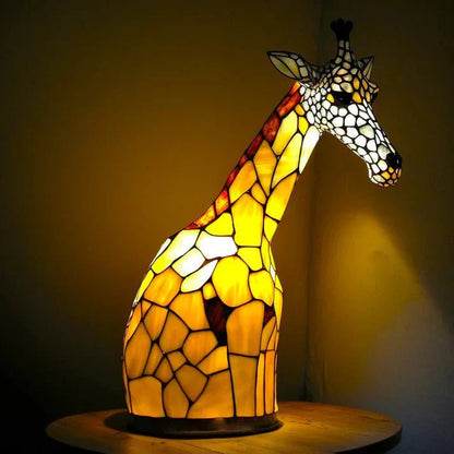 Colorful Animal Night Lamp featuring a beautiful stained glass design, perfect for creating a cozy home ambiance as a decorative night light. 3