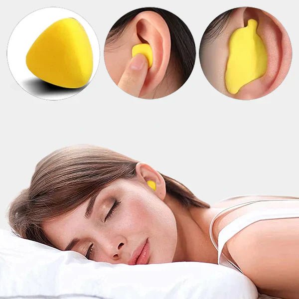 Comfort In-Ear Headphones featuring a hypoallergenic, waterproof design, ergonomic fit, and noise suppression technology, perfect for sleep, travel, and sports 2