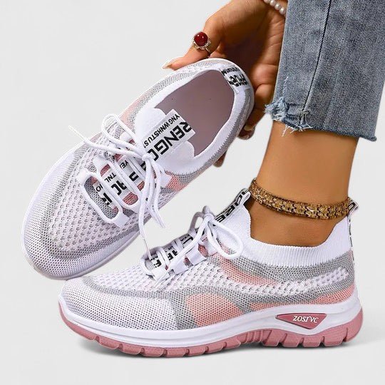 Comfort Support Sneakers featuring a shock-absorbing sole, designed for lightweight breathability and all-day comfort, perfect for active lifestyles. 4