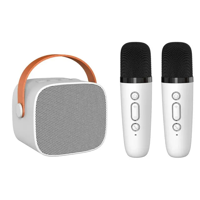 Compact Bluetooth karaoke device featuring TF card support, designed as a portable ABS music speaker for home entertainment, perfect for singing and enjoying music anywhere. 6