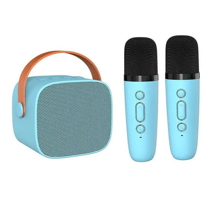 Compact Bluetooth karaoke device featuring TF card support, designed as a portable ABS music speaker for home entertainment, perfect for singing and enjoying music anywhere. 7