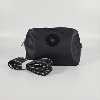 Compact Crossbody Bag with Water-Repellent Nylon and Adjustable Strap – Black Travel Bag for Women 1