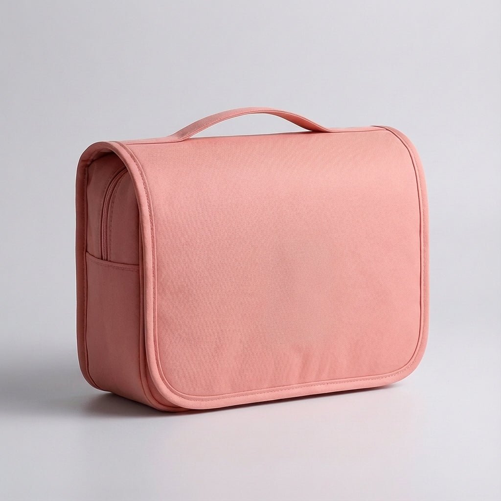 Compact travel toiletry bag featuring waterproof material and multiple organized compartments, perfect for both men and women on-the-go. 0