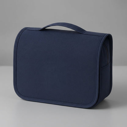 Compact travel toiletry bag featuring waterproof material and multiple organized compartments, perfect for both men and women on-the-go. 8