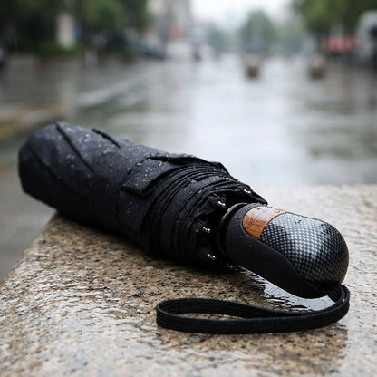 Compact Travel Umbrella with Wind-Resistant 9-Rib Frame and 99 cm Canopy – Lightweight Portable Design 0