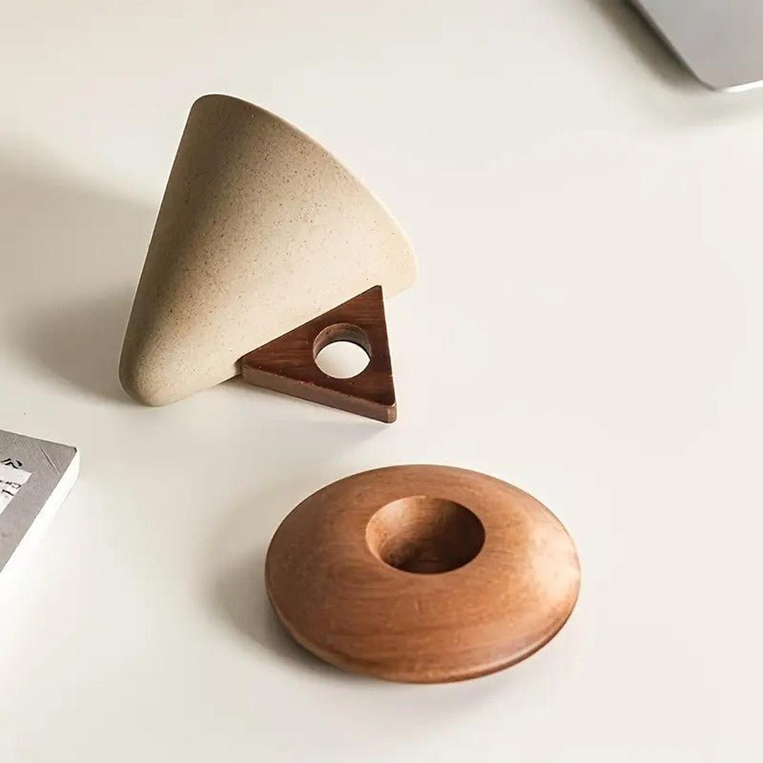 Conical Coffee Cup and Coaster Kitchen Set