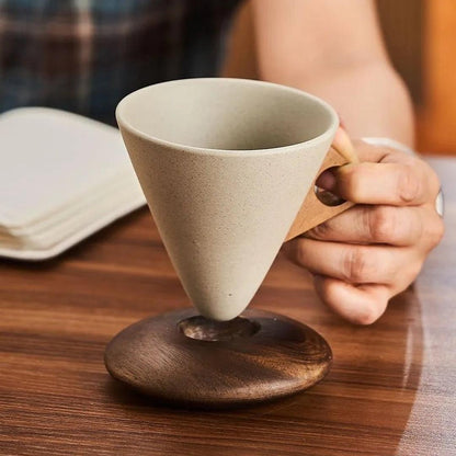 Conical Coffee Cup and Coaster Kitchen Set