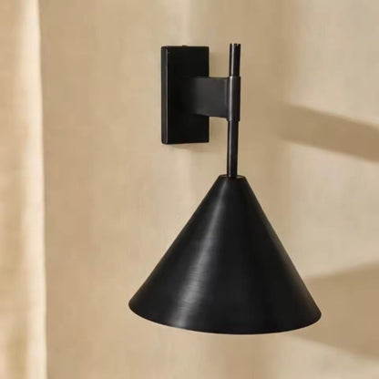 Copper wall lamp featuring a sleek conical shade, available in elegant gold or black finishes, perfect for contemporary home decor. 7