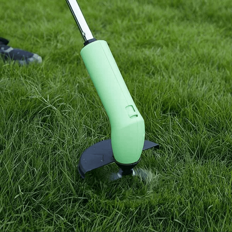 Cordless grass trimmer featuring an adjustable length, powerful motor, and lightweight compact design for precise lawn care. 1