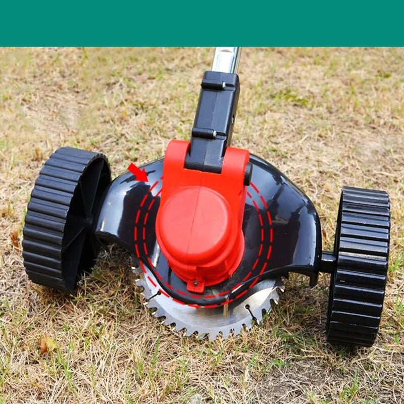 Cordless grass trimmer featuring an adjustable telescopic rod and multi-angle head, powered by a 24V battery, ideal for efficient lawn care and 4