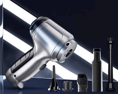 Cordless vacuum cleaner featuring 95000 Pa suction power, designed for lightweight dual use in home and car cleaning, showcasing its sleek design and versatility. 4