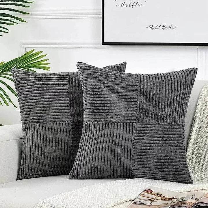 Yellow corduroy cushion cover 45 x 45 cm made of soft and durable fabric, perfect for modern home decor. 0