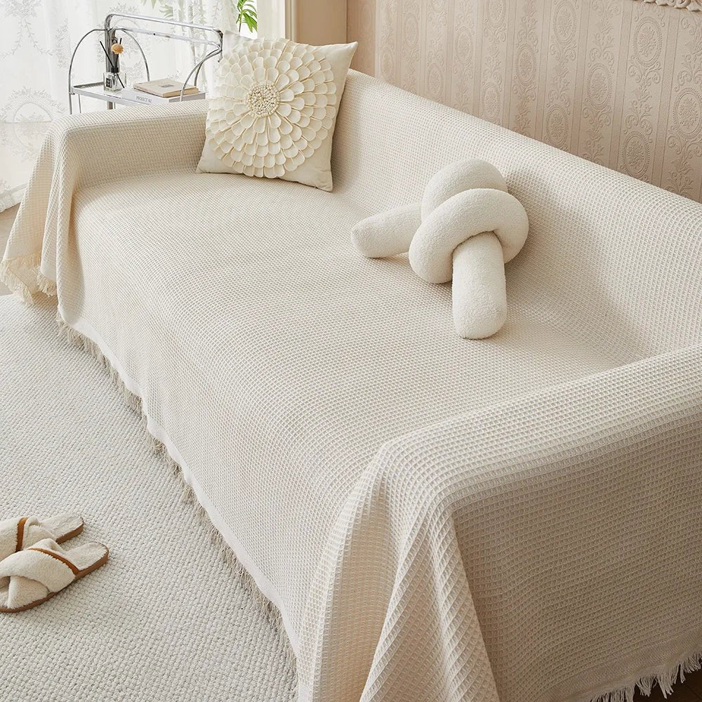 Breathable cotton sofa covers in multiple sizes, providing stylish protection for furniture while enhancing home décor. 1