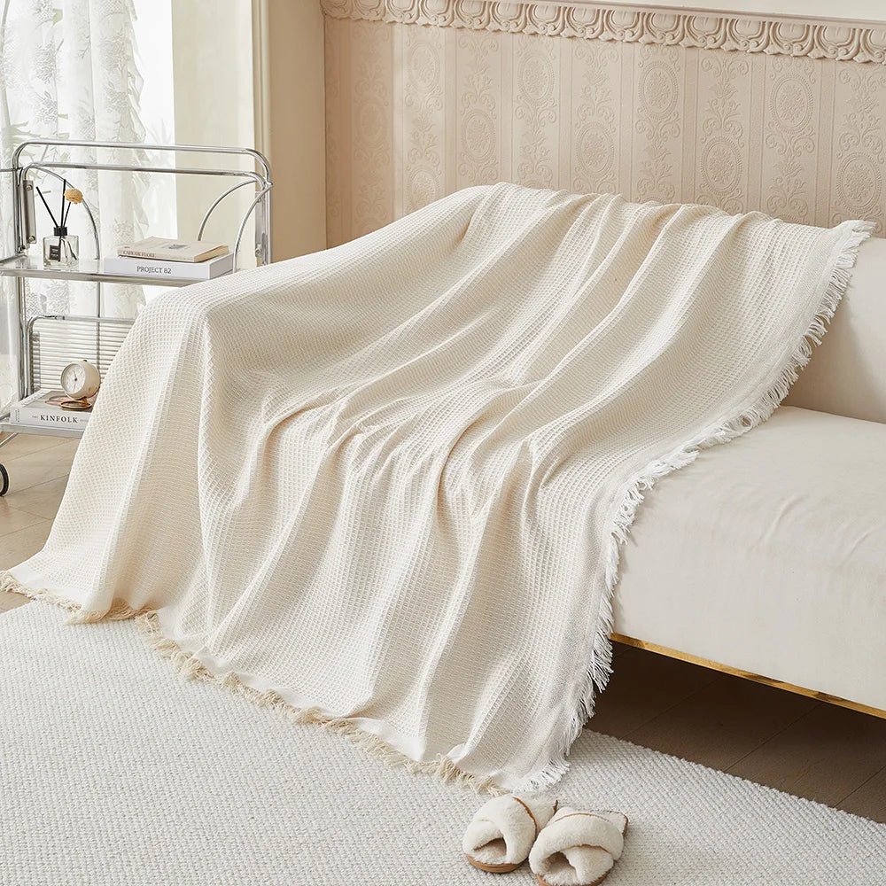 Breathable cotton sofa covers in multiple sizes, providing stylish protection for furniture while enhancing home décor. 4