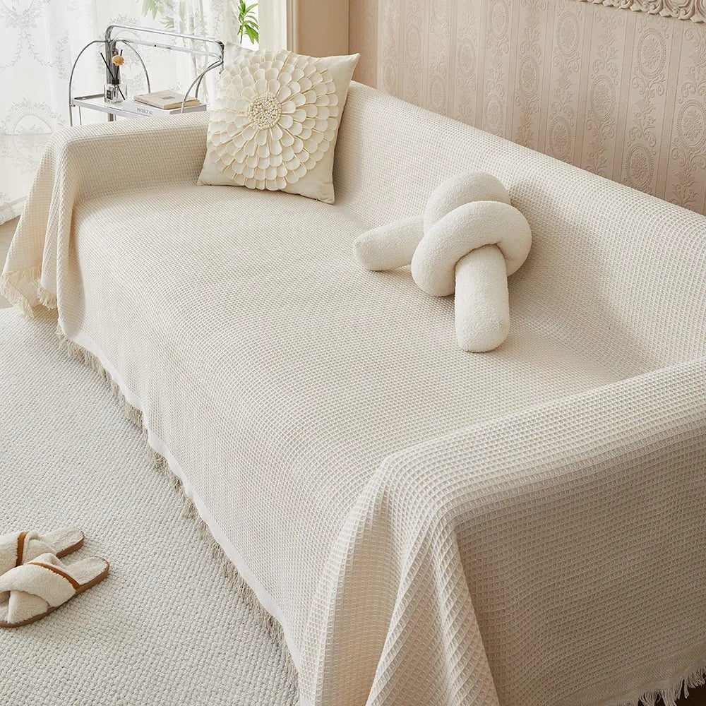 Breathable cotton sofa covers in multiple sizes, providing stylish protection for furniture while enhancing home décor. 0