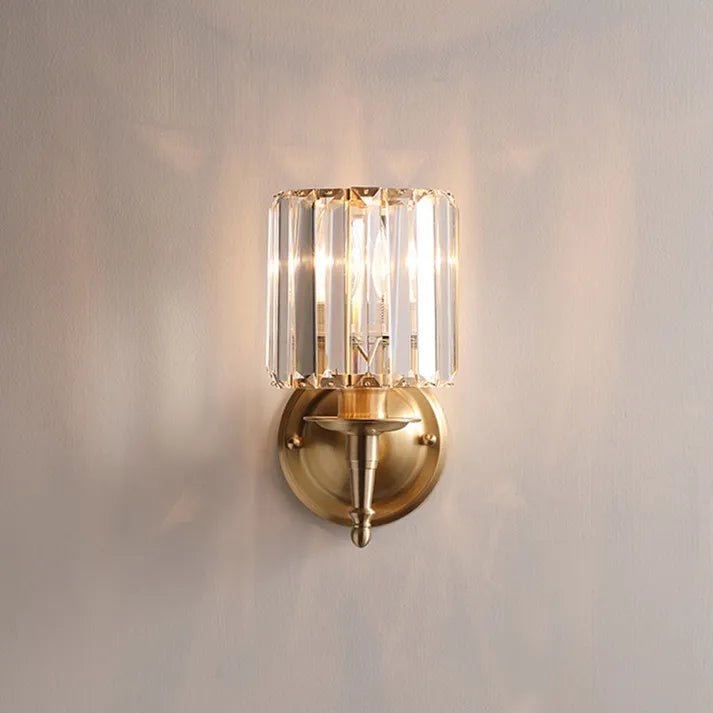 Elegant silver metal wall lamp with crystal accents, featuring diffused lighting for a soft ambiance, perfect for home decor. 3