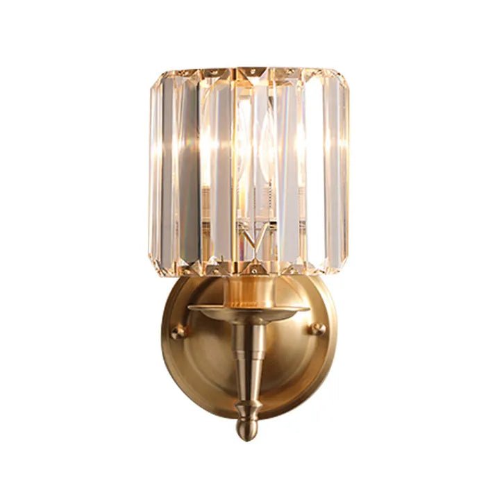 Elegant silver metal wall lamp with crystal accents, featuring diffused lighting for a soft ambiance, perfect for home decor. 5