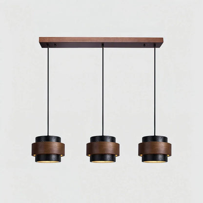Cylinder pendant light featuring an adjustable height design and a natural travertine shade, perfect for modern kitchen lighting; includes dimmable functionality for customized ambiance 21