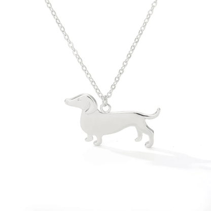 Charming Dachshund silver necklace with adjustable chain, perfect for dog lovers and pet enthusiasts. 4