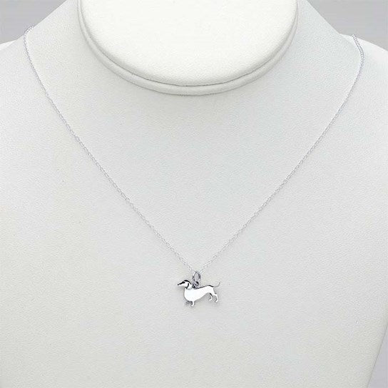 Charming Dachshund silver necklace with adjustable chain, perfect for dog lovers and pet enthusiasts. 6