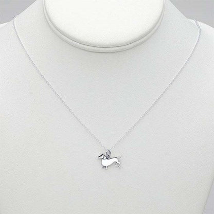 Charming Dachshund silver necklace with adjustable chain, perfect for dog lovers and pet enthusiasts. 6