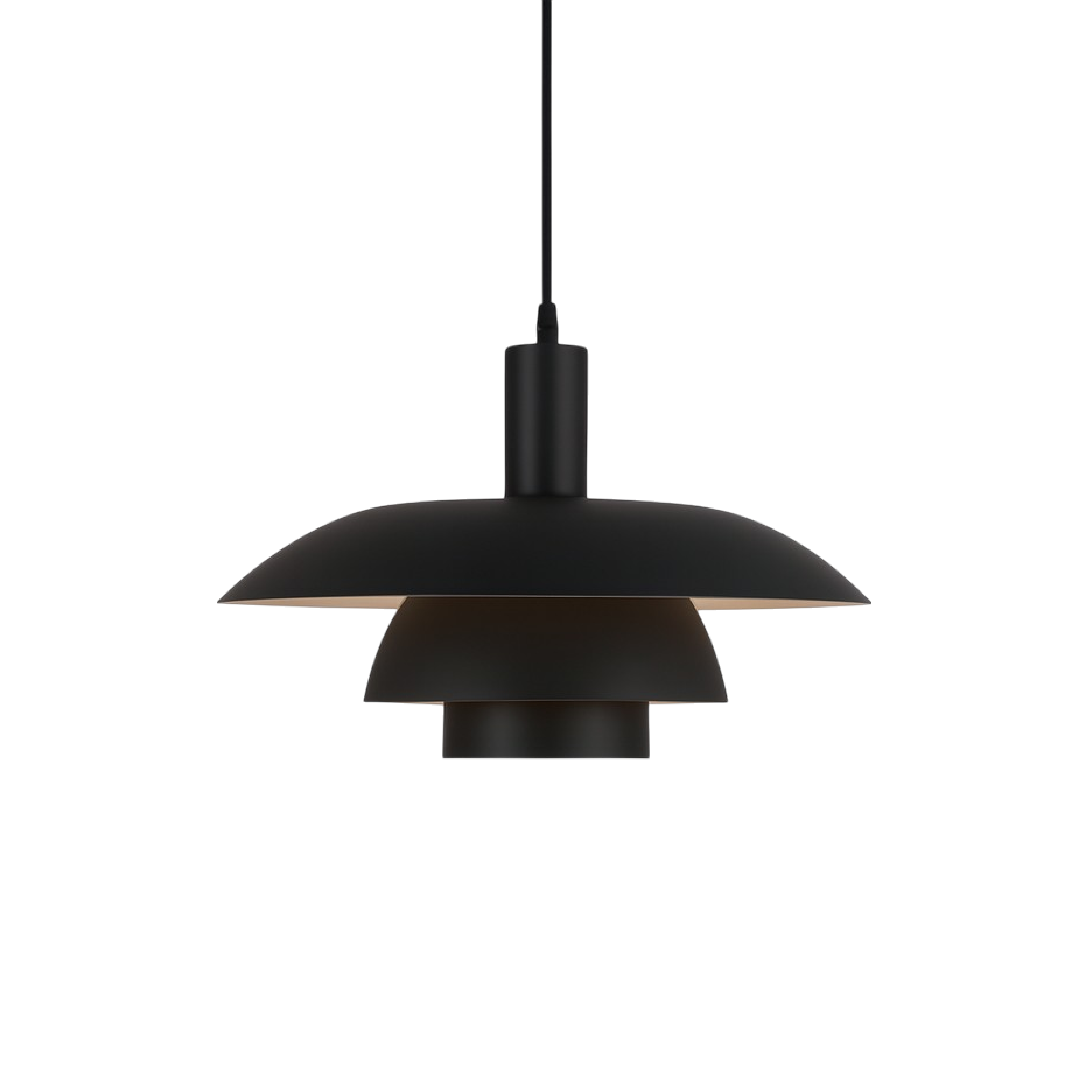 Danish style pendant lamp with integrated dimmable LED, available in 29cm and 39cm diameter, designed for kitchen islands with a sleek 0