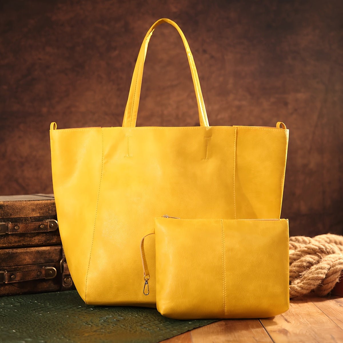 Dark brown leather tote bag featuring a secure buckle closure, perfect for versatile shoulder and sling use, ideal for everyday style and functionality. 0