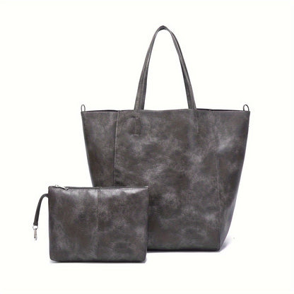 Dark brown leather tote bag featuring a secure buckle closure, perfect for versatile shoulder and sling use, ideal for everyday style and functionality. 1