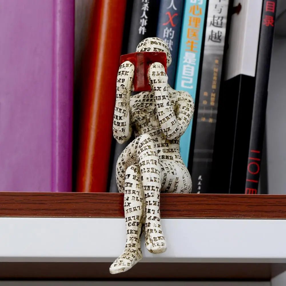 Decorative Bookworm Sculpture made of high-quality resin, measuring 30cm, showcasing an elegant literary accent for home decor. 2