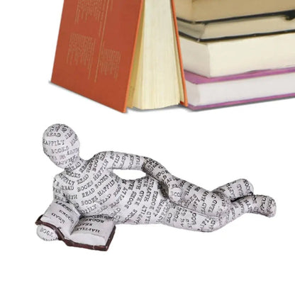 Decorative Bookworm Sculpture made of high-quality resin, measuring 30cm, showcasing an elegant literary accent for home decor. 9