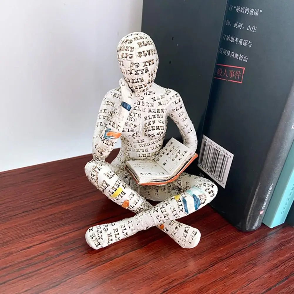 Decorative Bookworm Sculpture made of high-quality resin, measuring 30cm, showcasing an elegant literary accent for home decor. 0