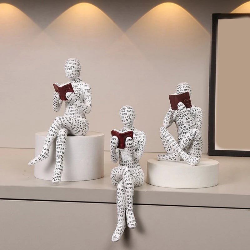 Decorative Bookworm Sculpture made of high-quality resin, measuring 30cm, showcasing an elegant literary accent for home decor. 6