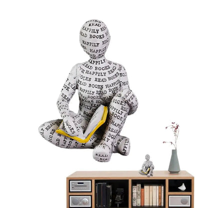 Decorative Bookworm Sculpture made of high-quality resin, measuring 30cm, showcasing an elegant literary accent for home decor. 5