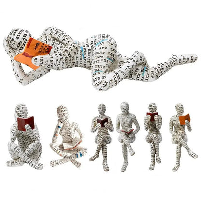 Decorative Bookworm Sculpture made of high-quality resin, measuring 30cm, showcasing an elegant literary accent for home decor. 4