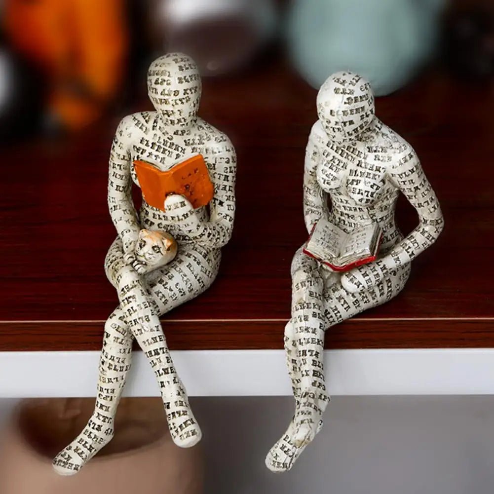Decorative Bookworm Sculpture made of high-quality resin, measuring 30cm, showcasing an elegant literary accent for home decor. 1