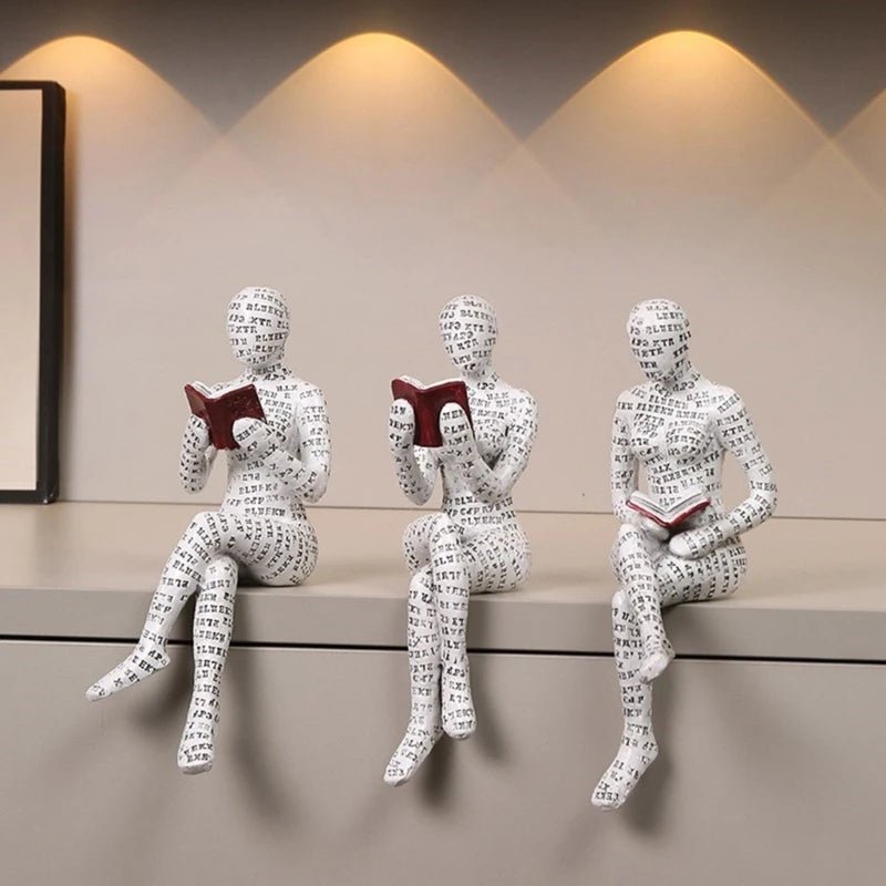 Decorative Bookworm Sculpture made of high-quality resin, measuring 30cm, showcasing an elegant literary accent for home decor. 7